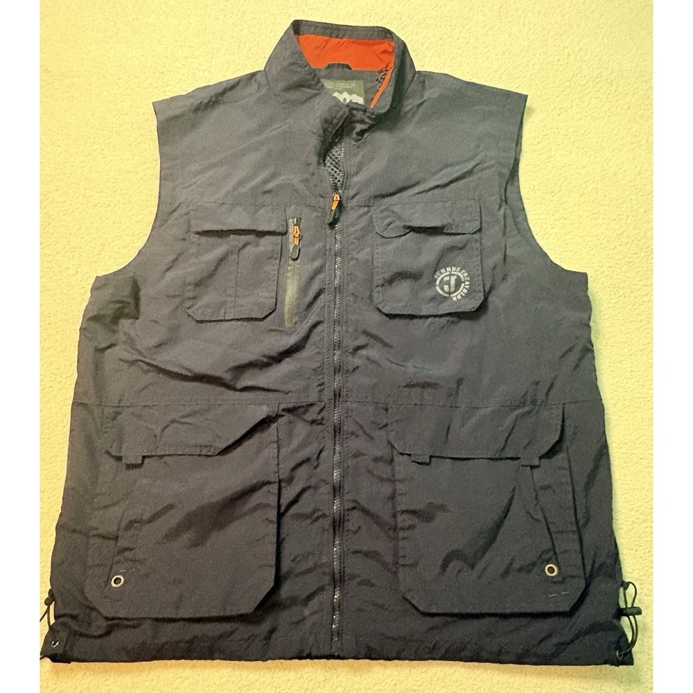 Men's Black Multi Pocket Fishing Vest Lightweight Mesh Travel Utility Outdoor